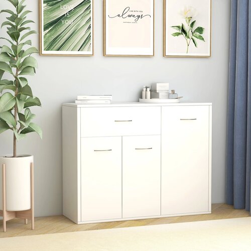 VidaXL Komoda bijela 88 x 30 x 70 cm od konstruiranog drva Slike