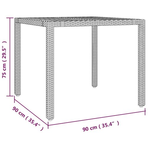  3-dijelni bistro set s jastucima crni od poliratana Crna 90 x 90 x 75 cm Slike