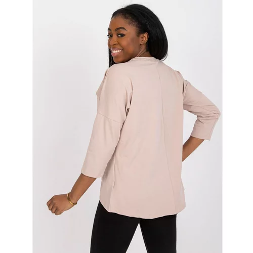 Fashion Hunters Casual, light beige blouse made of cotton