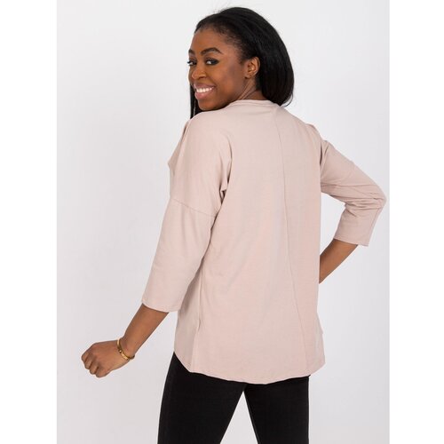 Fashion Hunters Casual, light beige blouse made of cotton Slike