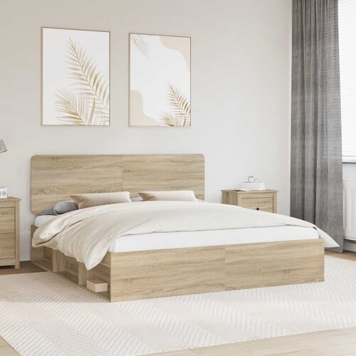  Krevetna konstrukcija Sonoma 200 x 200 cm Čvrsto borovo drvo Cijene