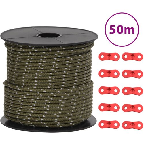 VidaXL Uže za &amp;scaron;ator s reflektirajućim prugama i ključevima 50 m 4 mm Slike