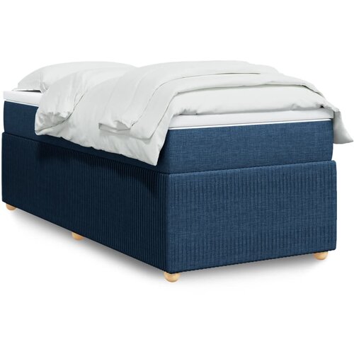vidaXL Box spring postelja z vzmetnico modra 90x200 cm blago Cene