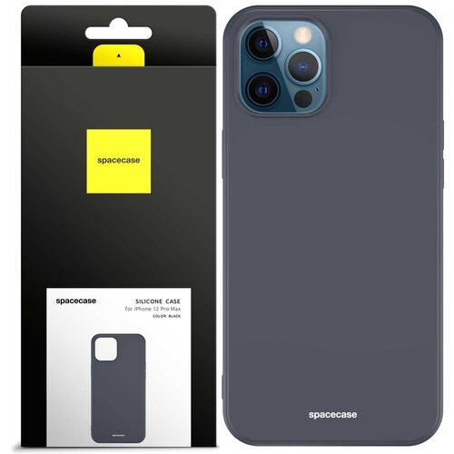 Spacecase SILIKONSKI OVITEK ZA IPHONE 12 PRO MAX ČRN ZAŠČITNI, (21963252) Cene