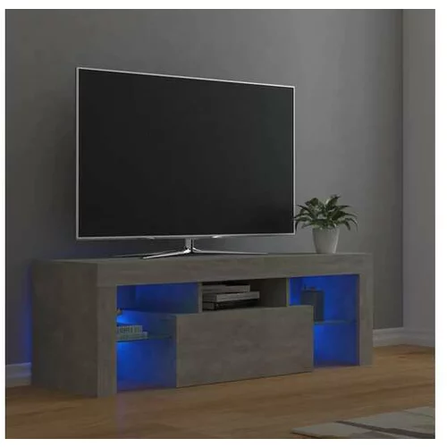  TV omarica z LED lučkami betonsko siva 120x35x40 cm