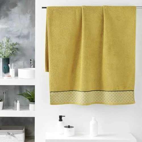 Douceur d intérieur Kopalniške brisače in rokavice za umivanje BELINA Rumena