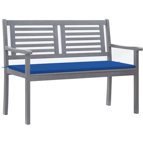  The Living Store Vrtna klop za 2 osebi z blazino 120 cm siv evkaliptusov les - Klop, (21449692) Slike