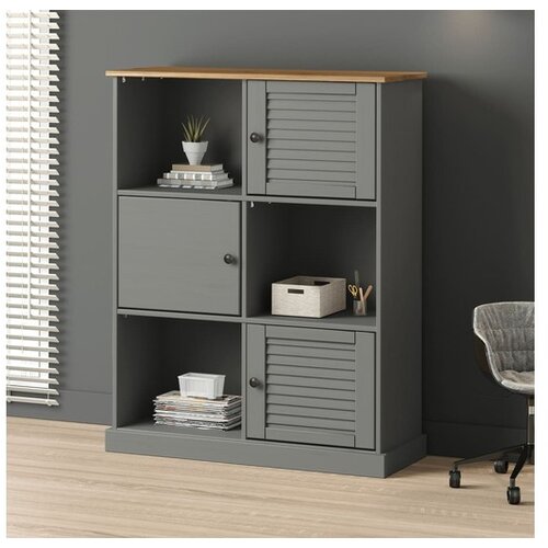 vidaXL Regal za knjige VIGO sivi 90x35x114 5 cm od masivne borovine Cijene