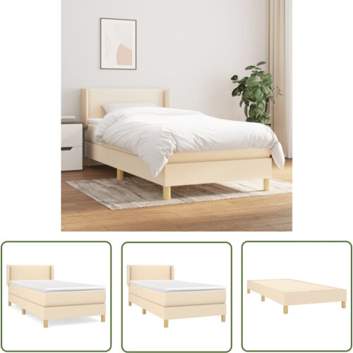 The Living Store Box spring postelja z vzmetnico krem 100x200 cm blago - Box Spring Postelja, (21737429) Cene