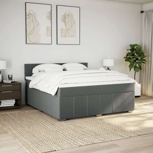 VidaXL Okvir kreveta s oprugama i madrac svjetlosivi 180x200cm tkanina Slike