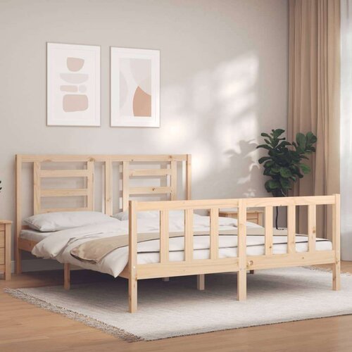  Kreveta s uzglavljem 160 x 200 cm od masivnog drva Slike