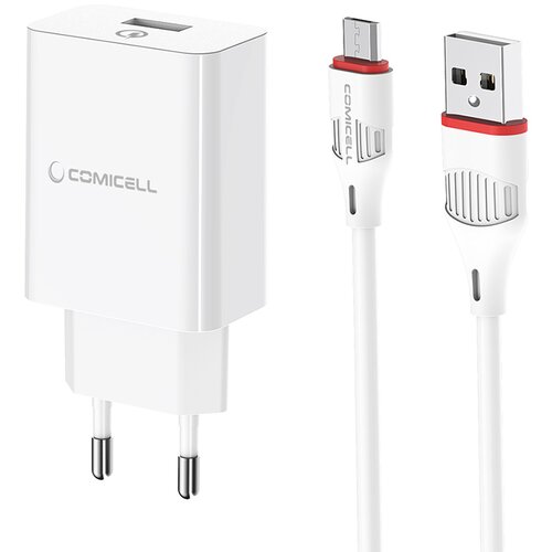 Comicell Kućni punjač Superior CO-BA21A Fast QC3.0 18W 3A Micro USB beli Cene