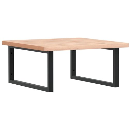  Zidna polica za umivaonik od čelika i masivne bukovine Smeđa 60 x 60 x 2.5 cm Slike