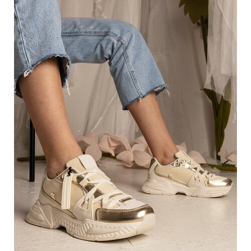 Gemre Beige women's sneakers on a chunky sole Balika Cene