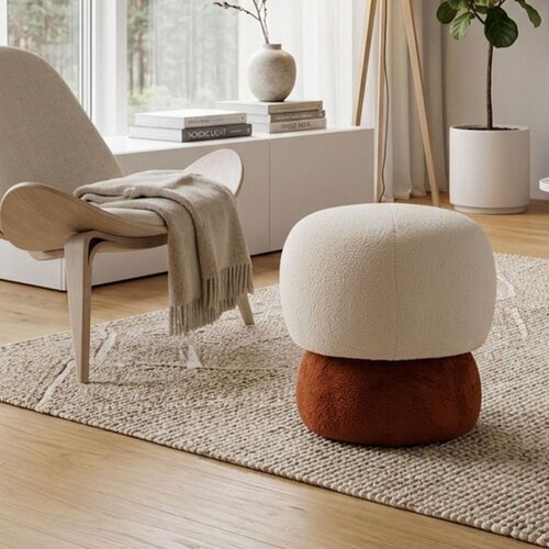 Hanah home puf Coco, 33 cm, krem / narandžasti Slike
