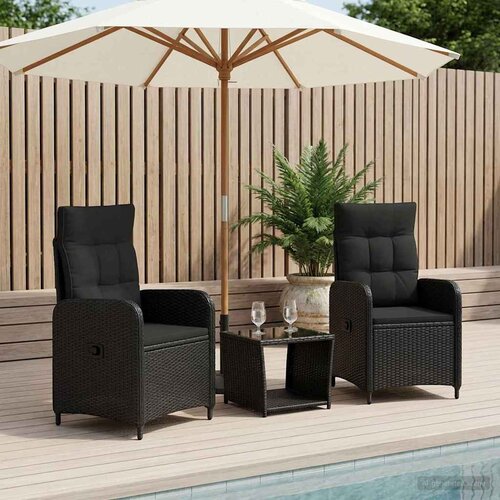  Set lounge namje&scaron;taja za vrt 3 kom. Crna Cijene