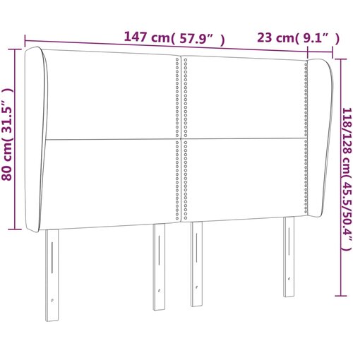  Uzglavlje s u&amp;scaron;ima crno 147x23x118/128 cm od umjetne kože Slike