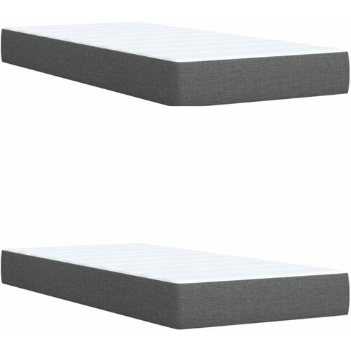  Boxspring krevet s madracem Tamnosiva 200 x 200 cm Tkanina Slike