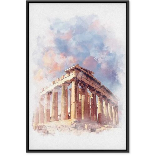  Slika - Painted Parthenon (1 Part) Vertical 80x120 U crnom drvenom okviru Slike