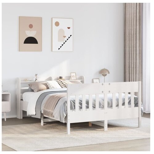 vidaXL Okvir kreveta bez madraca bijeli 150x200 cm od masivne borovine Cene