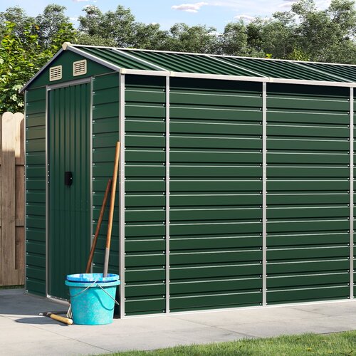VidaXL Vrtna lopa zelena 191x555x198 cm pocinkano jeklo Slike