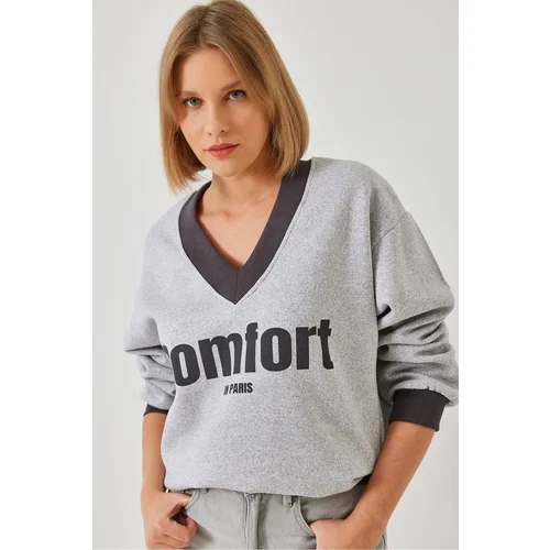 Bianco Lucci Women's Comfort Printed Sweatshirt