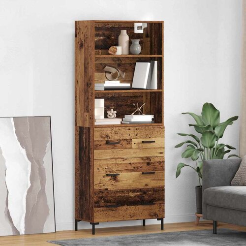 vidaXL Highboard Staro drvo 69,5 x 32,5 x 180 cm Konstruirano drvo Cene