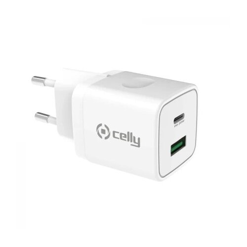 Celly punjač 20W PD USB-A + USB-C bela ( 77020 ) Slike