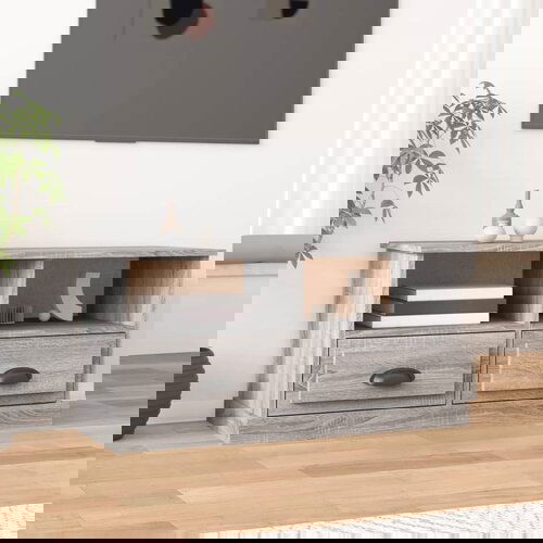 The Living Store TV omarica siva sonoma 93x35,5x45 cm inženirski les - TV Omarica, (21376909) Slike