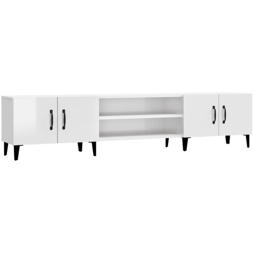 Maison Chic TV omarica - TV stojalo - Televizijska omarica visok sijaj bela 180x31,5x40 cm inženirski les, (21700636) Slike