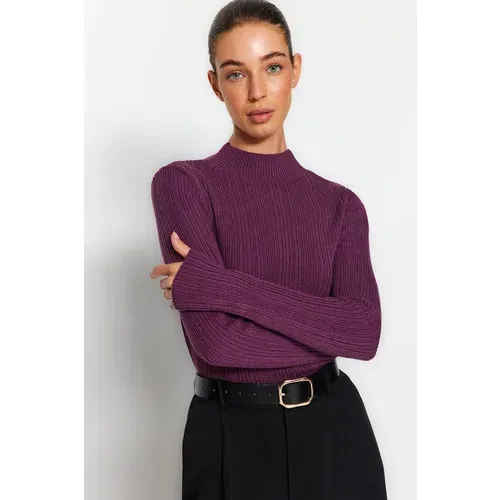 Trendyol Sweater - Purple - Slim fit
