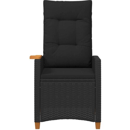  Fotelja za ležanje s pločom za čaj Crna 62 x 64 x 112 cm - Crna Slike