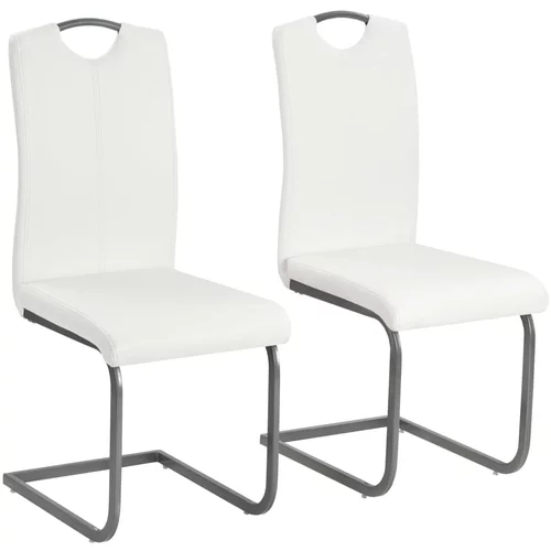  Konzolne blagovaonske stolice od umjetne kože 2 kom bijele