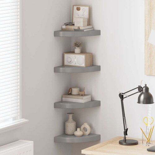  Plutajuće kutne police 4 kom sjajne sive 25 x 25 x 3,8 cm MDF Cijene