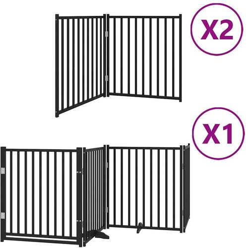 VidaXL Vrata za pse s vrata&amp;scaron;cima 8 panela sklopiva 640 cm drvo topole Slike