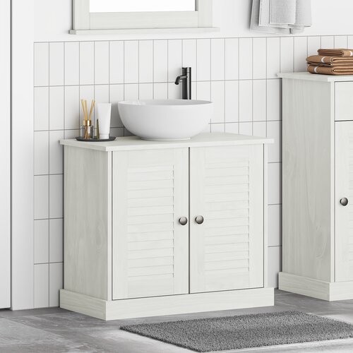 VidaXL omarica za umivalnik &amp;quot;VIGO&amp;quot; z vrati 67,5x34x59 cm iz masivnega lesa smreke Slike