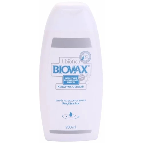 L´Biotica Biovax Keratin & Silk šampon za okrepitev las s keratinskim kompleksom 200 ml