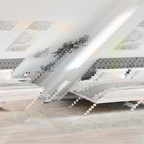 vidaXL Krevetni okvir s tapiciranim uzglavljem Bijelo 180 x 200 cm Cijene