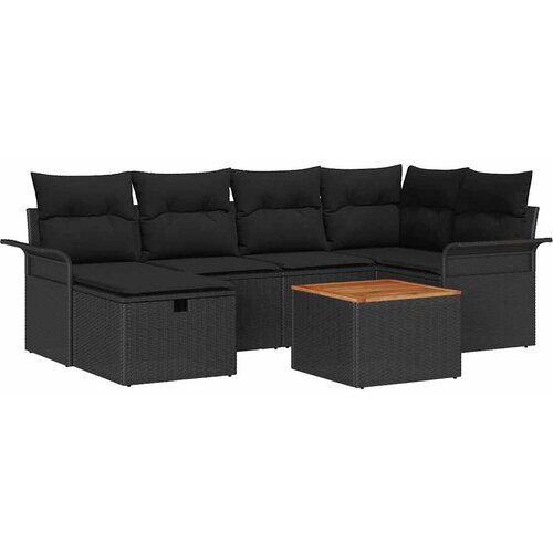  Sjedeća garnitura za vrt 7 kom. poliratan 242,5 x 132,5 x 85 cm Slike