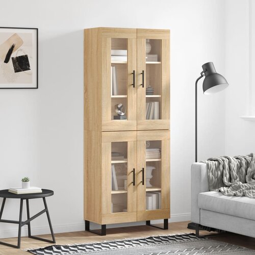 vidaXL Visoka komoda sonoma hrast 69,5x34x180 cm inženirski les Cene