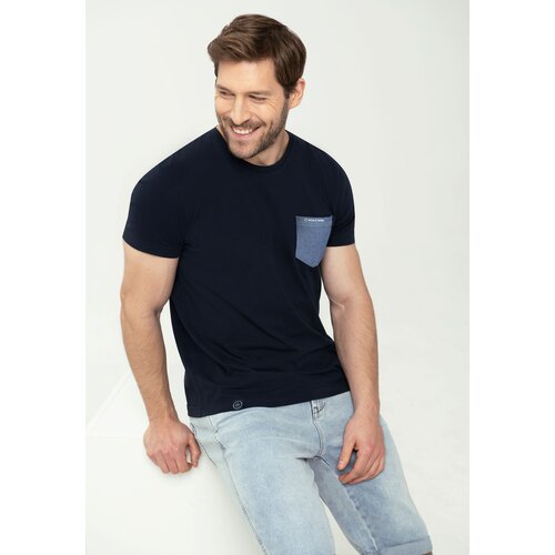 Volcano Man's T-shirt T-Simple M02123-S23 Navy Blue Slike