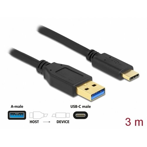 Delock kabel USB 3.2 A-C 3m črn 84006, (21028025) Slike