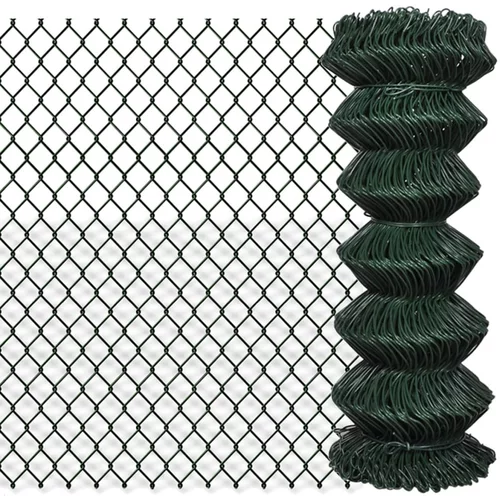 vidaXL žičana ograda od čelika 1 x 25 m zelena