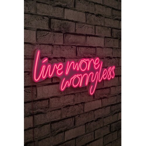 Wallity Live More Worry Less - Pink Pink Decorative Plastic Led Lighting Slike