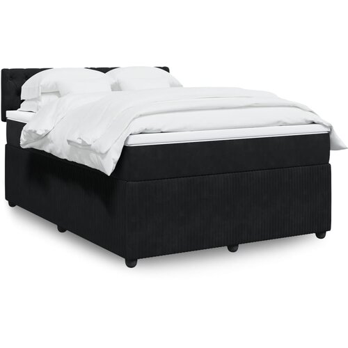 vidaXL Krevet s oprugama i madracem crni 140 x 190 cm bar&scaron;unasti Cijene