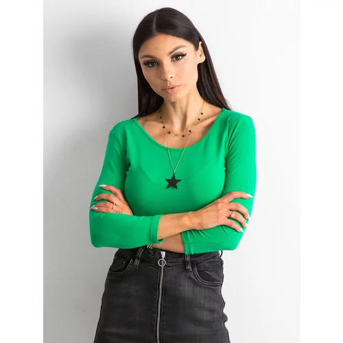 Fashion Hunters Basic cotton blouse in green
