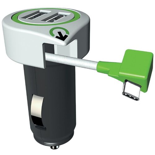 Q2power Auto punjač, Dual USB, 3.1A, type C... Slike