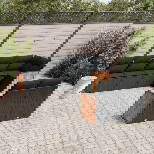  7-dijelni set vrtnih sofa od poliratana s jastucima crni Slike