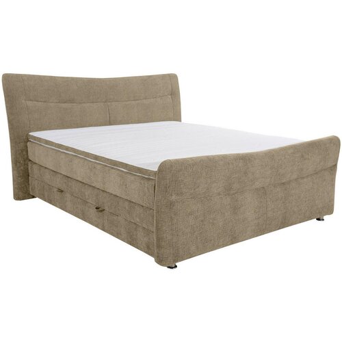 Esposa POSTELJA BOXSPRING 140 cm x 200 cm , tekstil svetlo rjava Slike