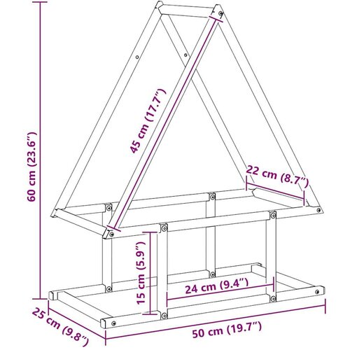  stojalo za drva črno 50x25x60 cm hladno valjano jeklo Slike